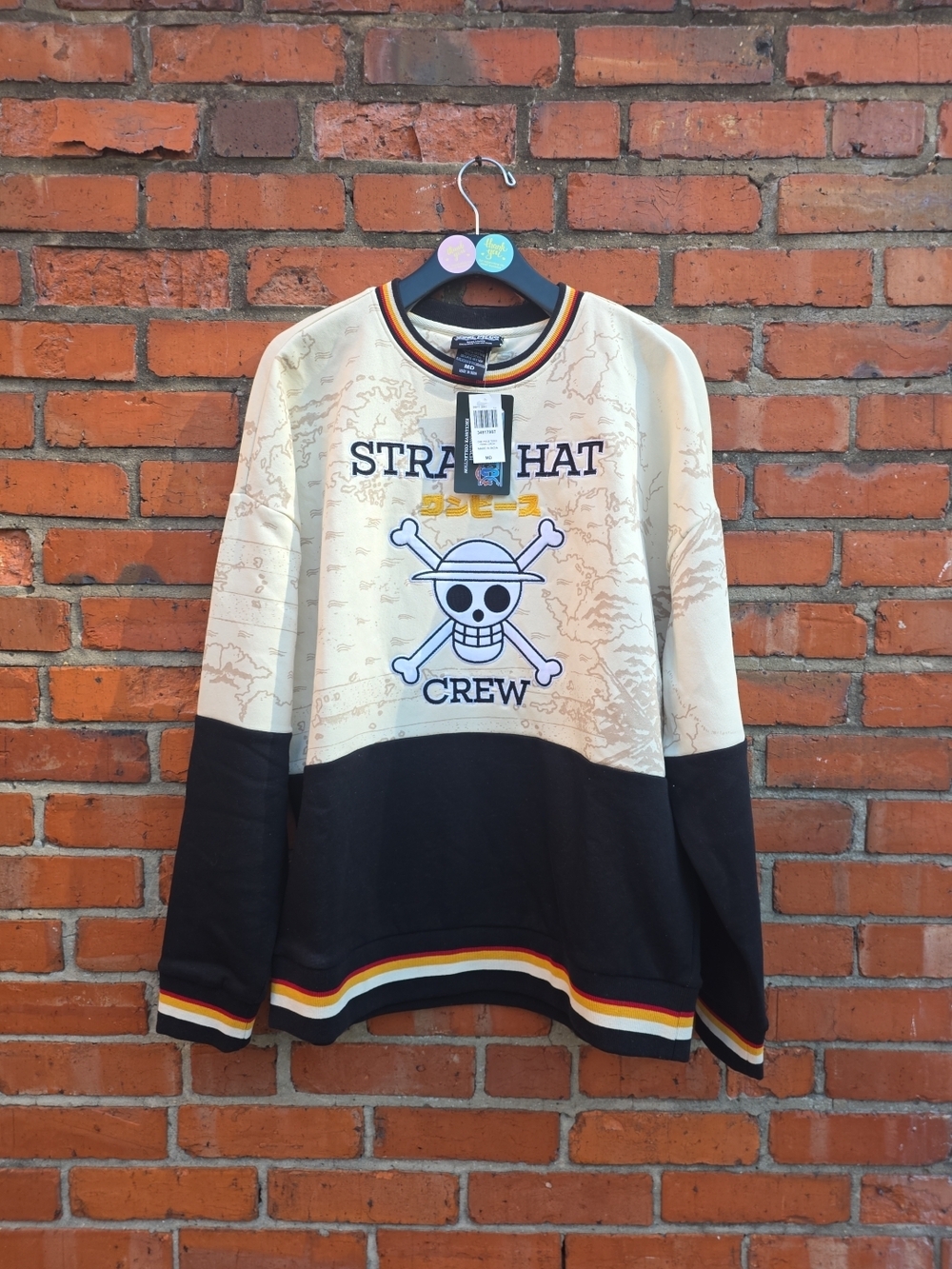 One Piece Straw Hat Crew Panel Crewneck Unisex Medium NWT (C2)